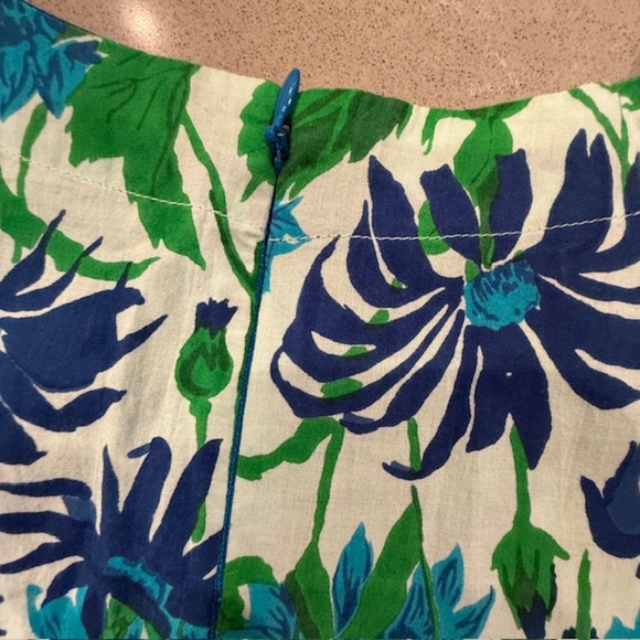 Women MILLE Cornflower Daisy Blue & Green Puffed Sleeves XL Blouse 100% Cotton - Picture 5 of 11